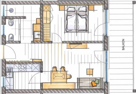 Sketch Garden apartment with balcony