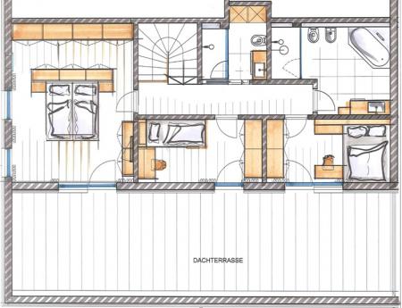 Skizze oberes Stockwerk - Familien-Appartement Anthea